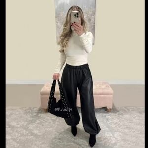 Zara Faux Leather Balloon Pants Black Size S
